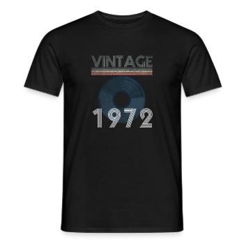 Record vintage 1972 50e anniversaire - T-shirt homme - noir - Devant - AI Model Male 178 light (178cm)