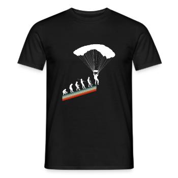 Evolution Vintage Retro Skydiver Skydiver Skydiving - Men's T-Shirt - black - Front - AI Model Male 178 light (178cm)