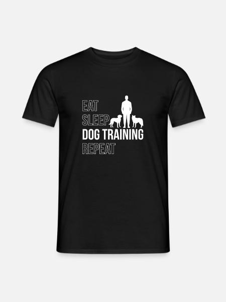 Eat Sleep Dog Training Repeat Hundetrainer - Männer T-Shirt - Schwarz