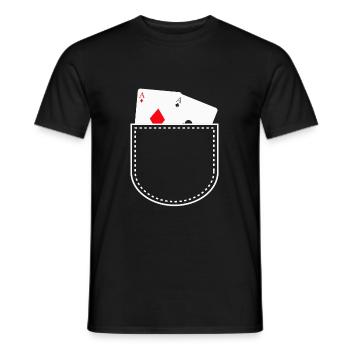 Poker Karten ASS Geschenk Poker Spieler Shirt - Männer T-Shirt - Schwarz - Vorne - AI Model Male 178 light (178cm)