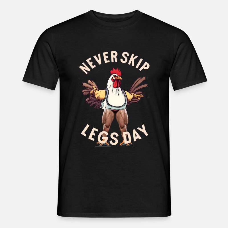 Never Skip Leg Day - Männer T-Shirt - Schwarz