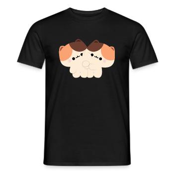 Tortie Katzenpaar - Männer T-Shirt - Schwarz - Vorne - AI Model Male 178 light (178cm)
