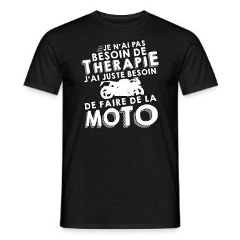 Thérapie - Faire de la moto - T-shirt homme - noir - Devant - AI Model Male 178 light (178cm)