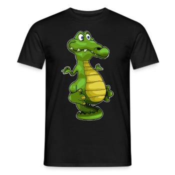 Idée cadeau yoga crocodile - T-shirt homme - noir - Devant - AI Model Male 178 light (178cm)