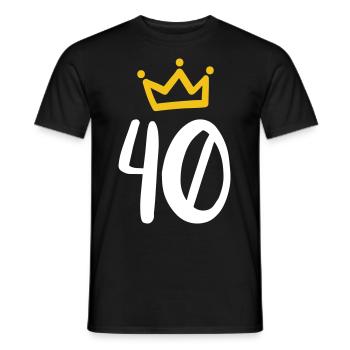 40. Geburtstag Krone Geschenkidee - Männer T-Shirt - Schwarz - Vorne - AI Model Male 178 light (178cm)