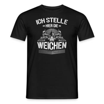 Modelleisenbahn Modellbau Schaffner Zugführer - Männer T-Shirt - Schwarz - Vorne - AI Model Male 178 light (178cm)