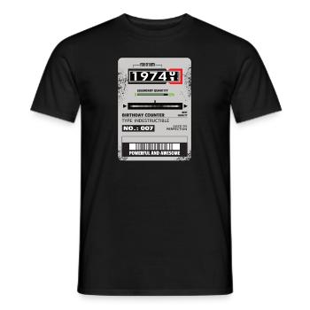 Three-phase meter birthday 1974 Gift - Men's T-Shirt - black - Front - AI Model Male 178 light (178cm)