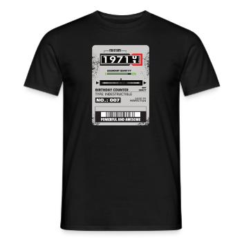 Three-phase meter birthday 1971 Gift - Men's T-Shirt - black - Front - AI Model Male 178 light (178cm)