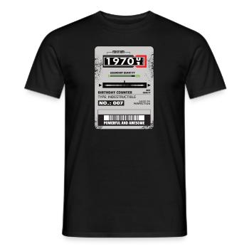 Three-phase meter birthday 1970 Gift - Men's T-Shirt - black - Front - AI Model Male 178 light (178cm)
