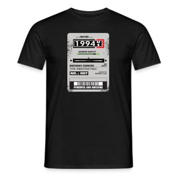 Three-phase meter birthday 1994 gift - Men's T-Shirt - black - Front - AI Model Male 178 light (178cm)