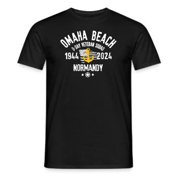 Omaha beach D Day veteran squad 1944 2024 - Men's T-Shirt - black - Front - AI Model Male 178 light (178cm)