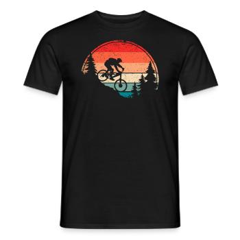 VTT rétro Vélo VTT de descente - T-shirt homme - noir - Devant - AI Model Male 178 light (178cm)