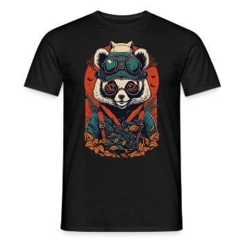 Cool Panda Illustration - Men's T-Shirt - black - Front - AI Model Male 178 light (178cm)