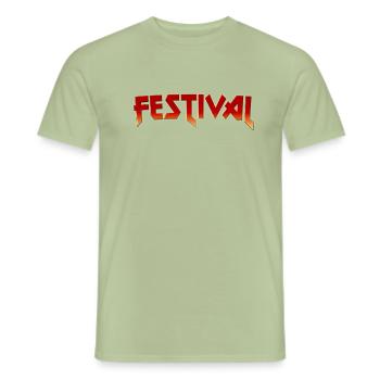 FESTIVAL - Men's T-Shirt - sage - Front - AI Model Male 178 light (178cm)