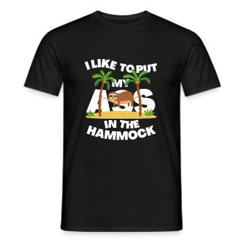 J’AIME METTRE MON CUL DANS UN HAMAC - T-shirt homme - noir - Devant - AI Model Male 178 light (178cm)