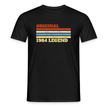 1984 84 Present Bday Birthday - Men's T-Shirt - black - Front - AI Model Male 178 light (178cm)
