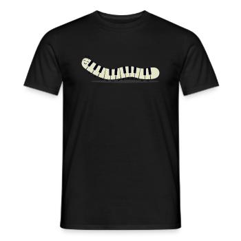 Caterpillar piano - Funny - Men's T-Shirt - black - Front - AI Model Male 178 light (178cm)