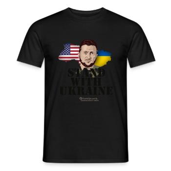 Stand avec Ukraine USA - T-shirt homme - noir - Devant - AI Model Male 178 light (178cm)
