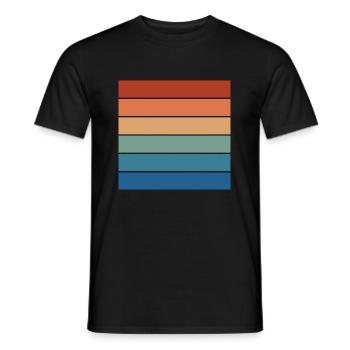 Retro Regenbogen Rechteck Hintergrund Motiv - Männer T-Shirt - Schwarz - Vorne - AI Model Male 178 light (178cm)