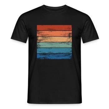 Retro Regenbogen Distressed Hintergrund Motiv - Männer T-Shirt - Schwarz - Vorne - AI Model Male 178 light (178cm)
