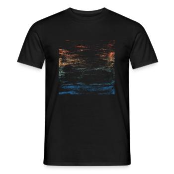 Retro Regenbogen Distressed Pinselstriche - Männer T-Shirt - Schwarz - Vorne - AI Model Male 178 light (178cm)
