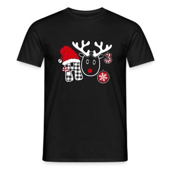 Ho Ho Ho Ugly Christmas Sweater ho hoch drei - Männer T-Shirt - Schwarz - Vorne - AI Model Male 178 light (178cm)