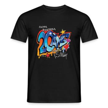 20 ans - T-shirt homme - noir - Devant - AI Model Male 178 light (178cm)