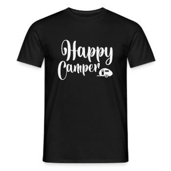 Happy Camper - T-shirt homme - noir - Devant - AI Model Male 178 light (178cm)