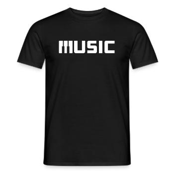 Music - Men's T-Shirt - black - Front - AI Model Male 178 light (178cm)