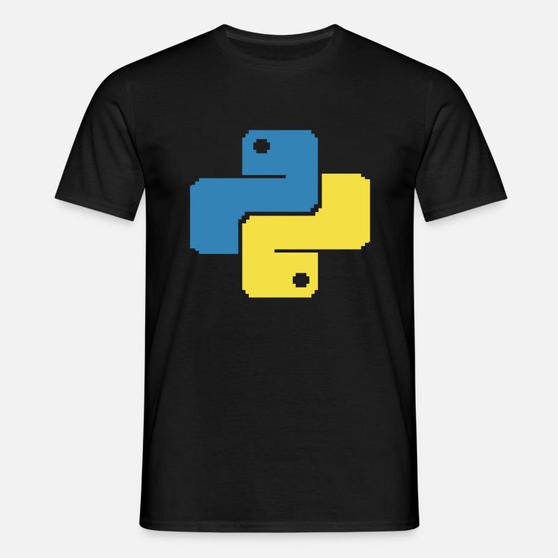 Python Pixelart - Männer T-Shirt - Schwarz