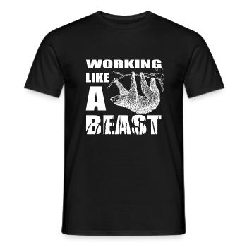 Working in the office like an animal, like a sloth - Men's T-Shirt - black - Front - AI Model Male 178 light (178cm)