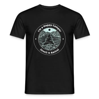Je suis un campeur heureux (jusqu’à ce qu’il pleuve) - T-shirt homme - noir - Devant - AI Model Male 178 light (178cm)
