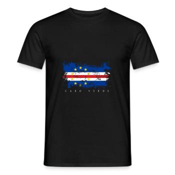 Cap Cap Vert Afrique Drapeau de l'île de Praia Drapeau - T-shirt homme - noir - Devant - AI Model Male 178 light (178cm)