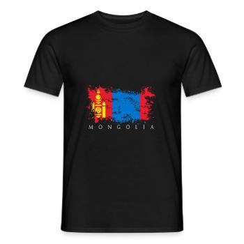 Mongolie Mongolie Asie drapeau pays drapeau - T-shirt homme - noir - Devant - AI Model Male 178 light (178cm)