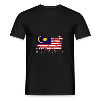 Malaysia Asia Flag Banner People State Country Pride - Men's T-Shirt - black - Front - AI Model Male 178 light (178cm)