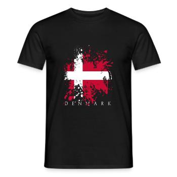Drapeau Danemark Danemark Dansk Copenhague drapeau - T-shirt homme - noir - Devant - AI Model Male 178 light (178cm)