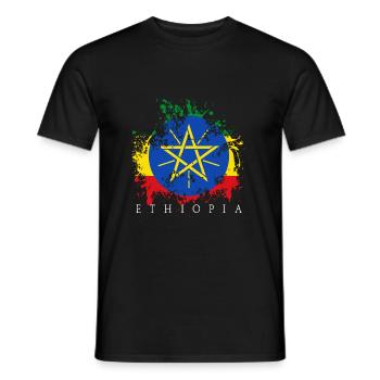 Éthiopie Éthiopie État du pavillon d'Addis-Abeba - T-shirt homme - noir - Devant - AI Model Male 178 light (178cm)