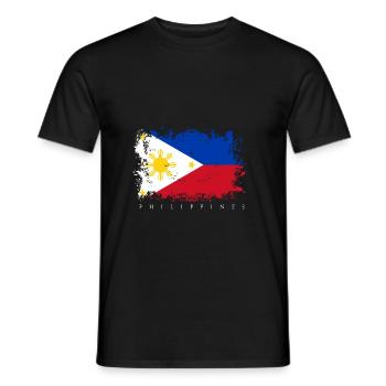 Philippines Drapeau Asie Drapeau Nationalité État - T-shirt homme - noir - Devant - AI Model Male 178 light (178cm)
