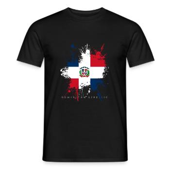 Drapeau de la République dominicaine Drapeau des Caraïbes Cool - T-shirt homme - noir - Devant - AI Model Male 178 light (178cm)