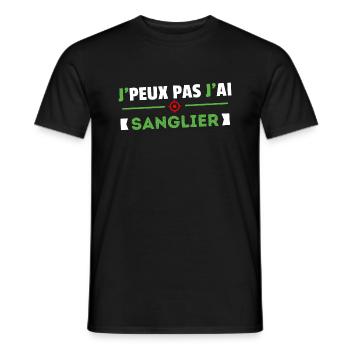 Je Peux Pas J'ai Sanglier Cadeau Chasse Chasseur - T-shirt homme - noir - Devant - AI Model Male 178 light (178cm)