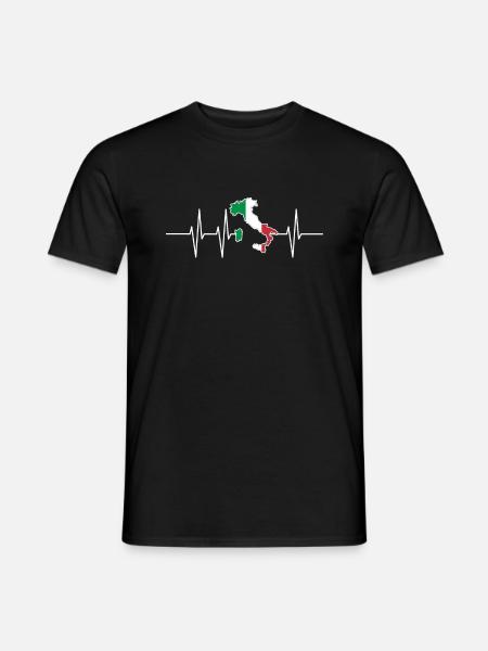 Battements de coeur Italie cadeau patriote patrie Puls - T-shirt homme - noir