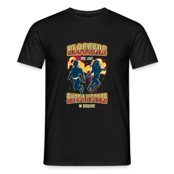 Superhelden Blogger T-Shirt Internet Style Reisen - Männer T-Shirt - Schwarz - Vorne - AI Model Male 178 light (178cm)