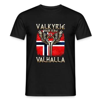 Viking Valhalla T-shirt Valkyrie Norvège Ailes - T-shirt homme - noir - Devant - AI Model Male 178 light (178cm)
