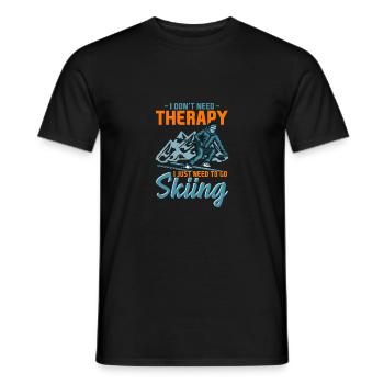 Ski thérapie t-shirt montagnes sport bière d'hiver - T-shirt homme - noir - Devant - AI Model Male 178 light (178cm)