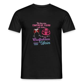 Ich liebe radfahren und Wein Frau Sport Alkohol - Männer T-Shirt - Schwarz - Vorne - AI Model Male 178 light (178cm)