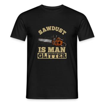 Sawdust Man Glitter Tronçonneuse Construction Worker Glitter - T-shirt homme - noir - Devant - AI Model Male 178 light (178cm)