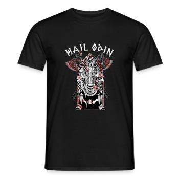 Hail Odin Warrior Valhalla Beard Heide Pride Honor - T-shirt homme - noir - Devant - AI Model Male 178 light (178cm)