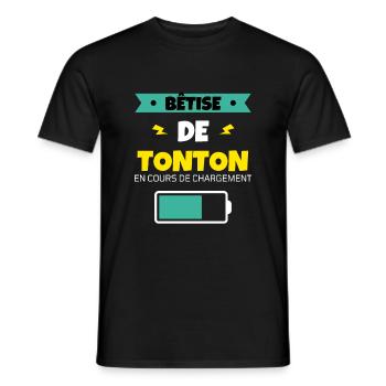 tonton bêtise cadeau noel humour famille - T-shirt homme - noir - Devant - AI Model Male 178 light (178cm)