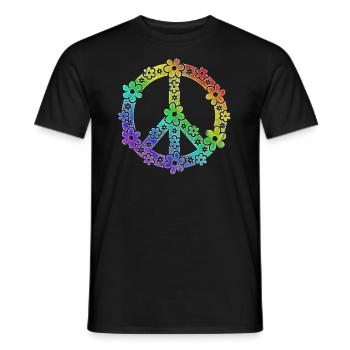 LGBT Regenbogen Peace - Männer T-Shirt - Schwarz - Vorne - AI Model Male 178 light (178cm)