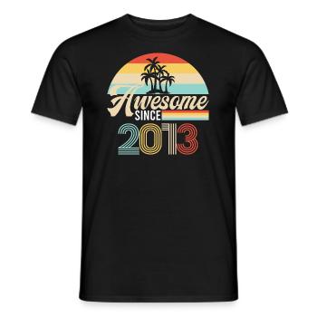 Vintage Awesome Since2013 anniversaire rétro Seashel - T-shirt homme - noir - Devant - AI Model Male 178 light (178cm)